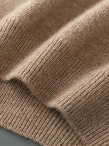 Men's Merino Wool Knitted Mock Neck Pullover Solid Cashmere Casual Thick Sweater3