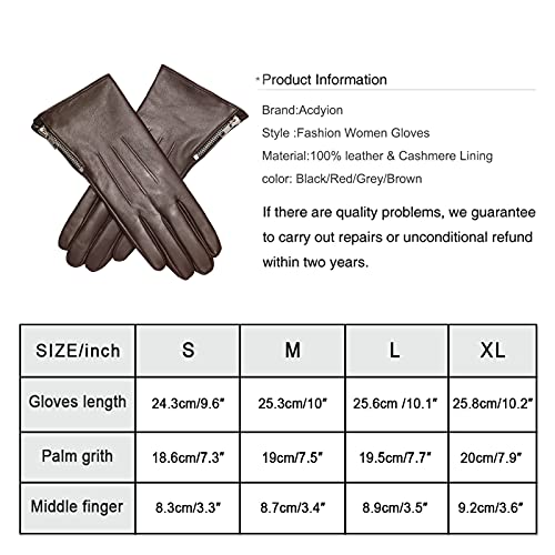 Acdyion Guanti da donna in pelle touchscreen