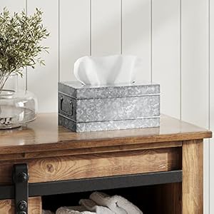 Barnyard Designs Rustic Galvanized Tissue Box Cover - Decorative Bathroom Facial Tissue Box Holder Farmhouse Country Decor (Rectangular) Barnyard Designs Rustic Galvanized Tissue Box Cover Decorative Bathroom Facial Tissue Box Holder Farmhouse Country Decor Rectangular