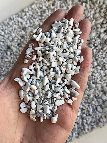 Image of 2 oz Lot Natural White Howlite Semi Tumbled Gemstone Chips, Crushed Mini Crystals, Undrilled Crystal Chips (White Howlite)