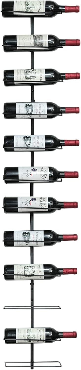 12 Bottle Wall Mounted Wine Rack, Adjustable Tier Wall Hanging Wine Holder Towel Rack, Detachable Wine Storage Organizer Used As One or Four, for Kitchen, Pantry, Dining Room, Bar, Wine Cellar