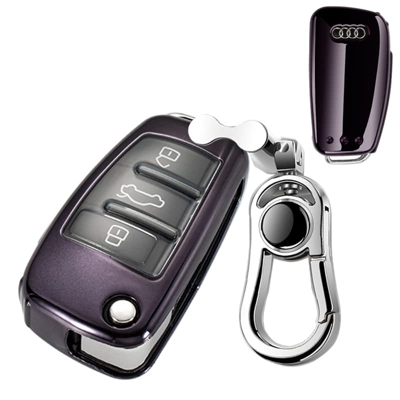 Audi Folding Key Fob Cover,Compatible with Audi A1 A3 A4 A6 A8 Q2 Q3 Q7 S3 S6 R8 TT TTS RS3 RS6 Flip key
