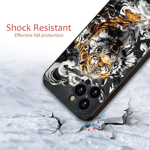 Printed with Tiger for iPhone 16 pro max case, Silicone Soft Shockproof case King Tiger Mysterious Cloud Pattern Prints- Imperial Grandeur(A2- Tigers-Animal)