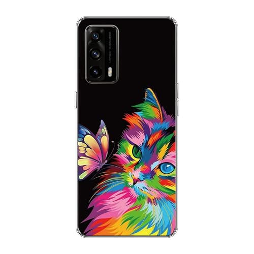 KARTXITAI Case Compatible with X7 Pro,Shockproof Slim Thin Silicone Protective Anti-Fingerprint Anti-Scratch Anti-Fall Phone Cover - Butterfly Cat