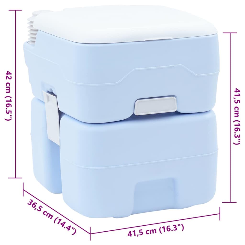 Mangloder - Toilette portatile da campeggio, 41,5 x 36,5 cm, in polietilene resistente, resistente alle intemperie, leggera, con pompa a soffietto e apertura di scarico a T, ideale per esterni, camper