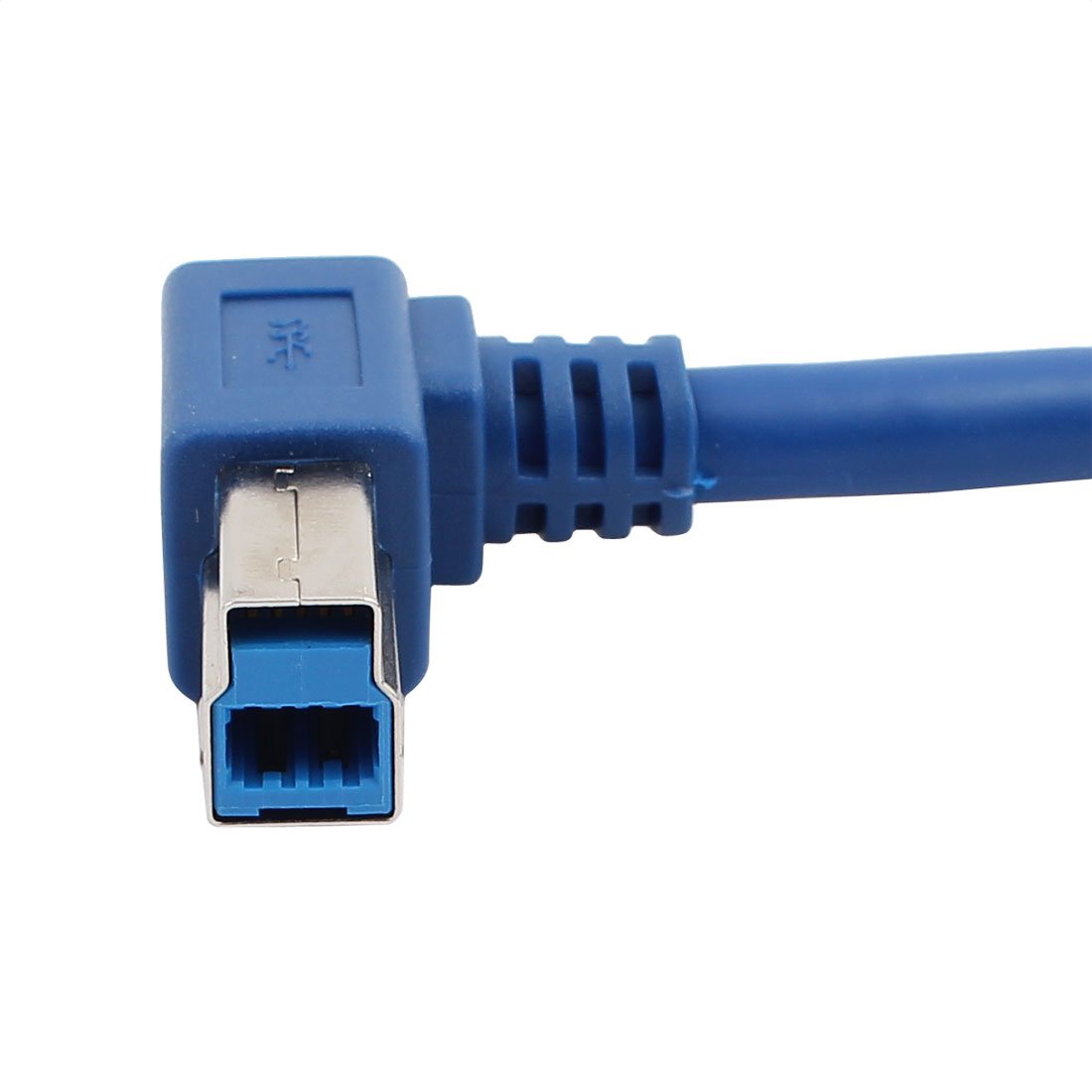Aexit 2-metrowy kabel USB 3.0 typu A do B męski prostopadły kabel do drukarki Szybki przedłużacz(Câble d'extension haute vitesse pour câble d'imprimante angle droit mâle A/B de 2M USB 3.0