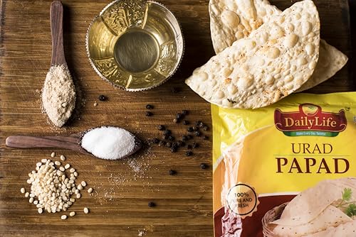 Image of Dailylife Urad Papad 200 grams (Pack of 3) | Punjabi Style | Strong Crunch & Rich Taste | Made from Premium Urad Dal | Ready to Roast /Fry | Hygienically Packed | 200g