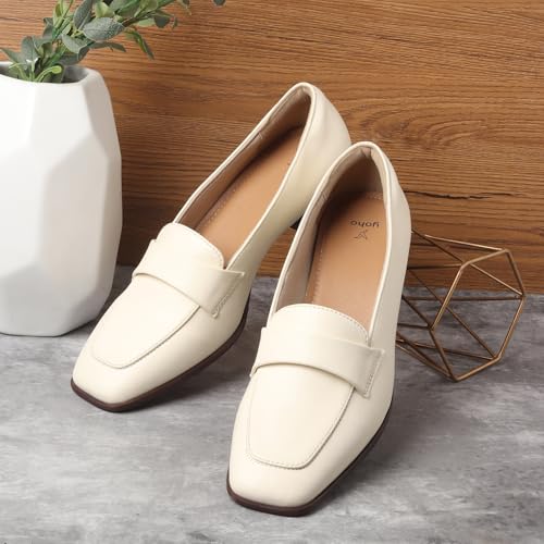 Image of YOHO Bliss Heel 001 Slip-on Loafers for Women | Comfortable & Stylish Block Heeled | Fashion Moccasins with Footpharma Footbed | Perfect for Casual, Formal Shoe