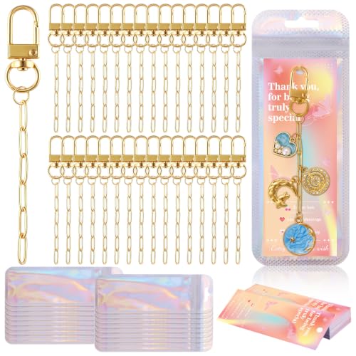 Image of Wurosi 32pcs Paperclip Keychain Making Kit,Key Ring Swivel Snap Hook Chains