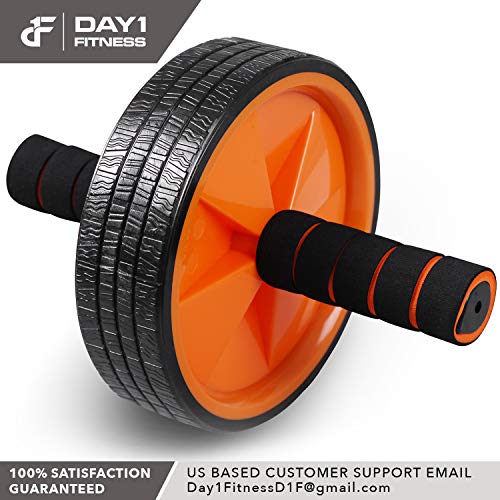 Ab Wheel Roller by Day 1 Fitness for Core Training, with Extra Traction and Easy Glide - Premium, Durable Exercise Wheel with Non-Slip Grip for Men and Women - Abdominal Workout Equipment for Obliques