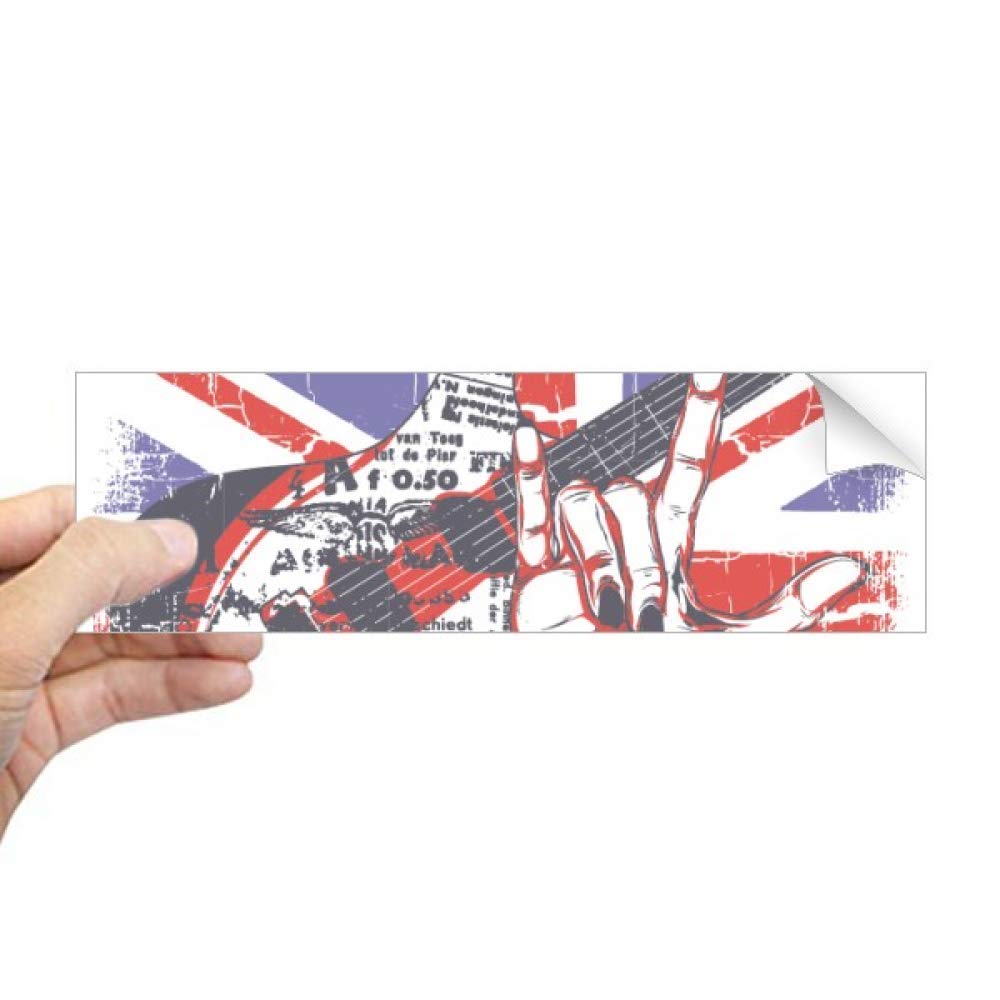 Autocollant guitare rock Angleterre sticker rectangulaire pour fenêtre