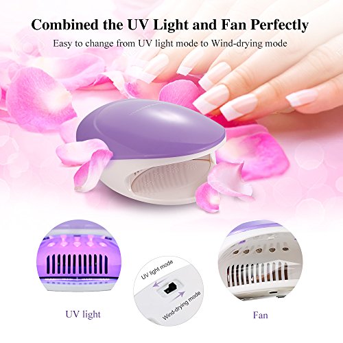 Touchbeauty Mini Nail Polish Dryer With Air And 5 Uv Led Lamp Designed For Teens/Beginners Suitable For Regular Gel Nail Polish Purple 1439 #TOP3