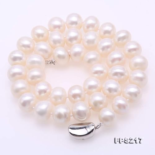 Miniatura 3 de JYX Pearl Neckalce - Juego de collar de perlas cultivadas de agua dulce blanca de 11,5 a 0.492 in de calidad AA+ para mujer, Perla, Perla