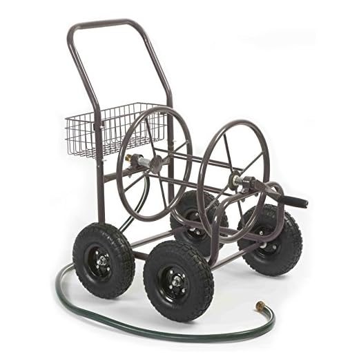 Liberty Garden Residential Grade 4 Wheel 871-M1-1 Garden Hose Reel Cart, Bronze