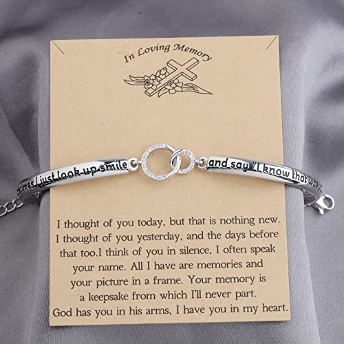 PLITI Sympathy Gift Memorial Jewelry In Memory Of Loved One Bangle Sometimes I Just Look Up Smile And Say I Know That Was You Remembrance Bracelet2