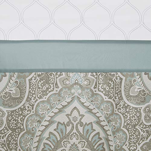 510 Design Shawneel 8 Piece Bedding Comforter Set For Bedroom, Queen Size, Seafoam & Shawnee Printed And Embroidered Shower Curtain With Liner Blue 72X72 #TOP5