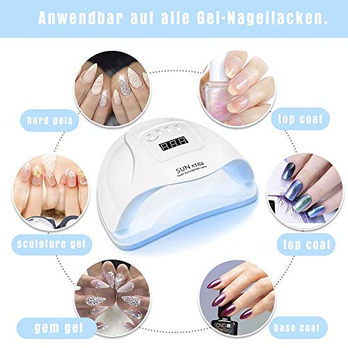 MAYCREATE ® LED UV Nail Lamp Gel Polish Curing 150W Professional Polish Manicure Pedicure Nail Dryer Light with 5 Timer Setting, Auto-Sensor for Manicure/Pedicure, Home and... - Image 5