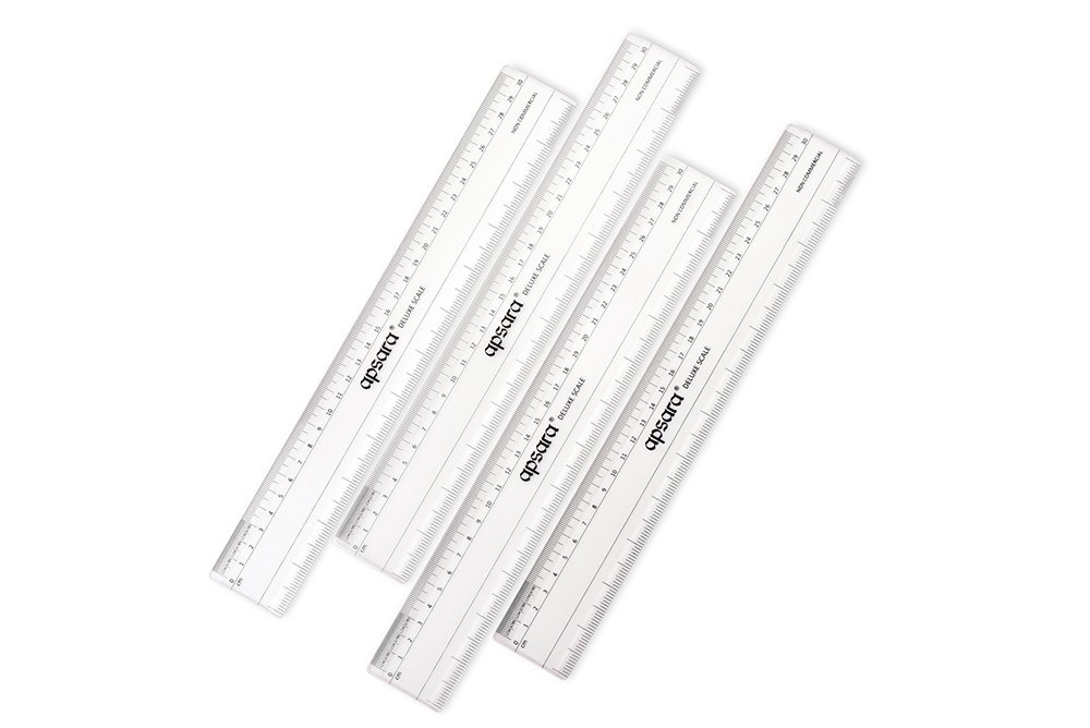 Apsara Deluxe Scale - 30cm | Transparent | Thick & Broad | "mm" markings for precision | Smooth & Rounded Edge | Tough & Long-Lasting | No Chipping | Child-Safe | Pack of 10 Scales 2