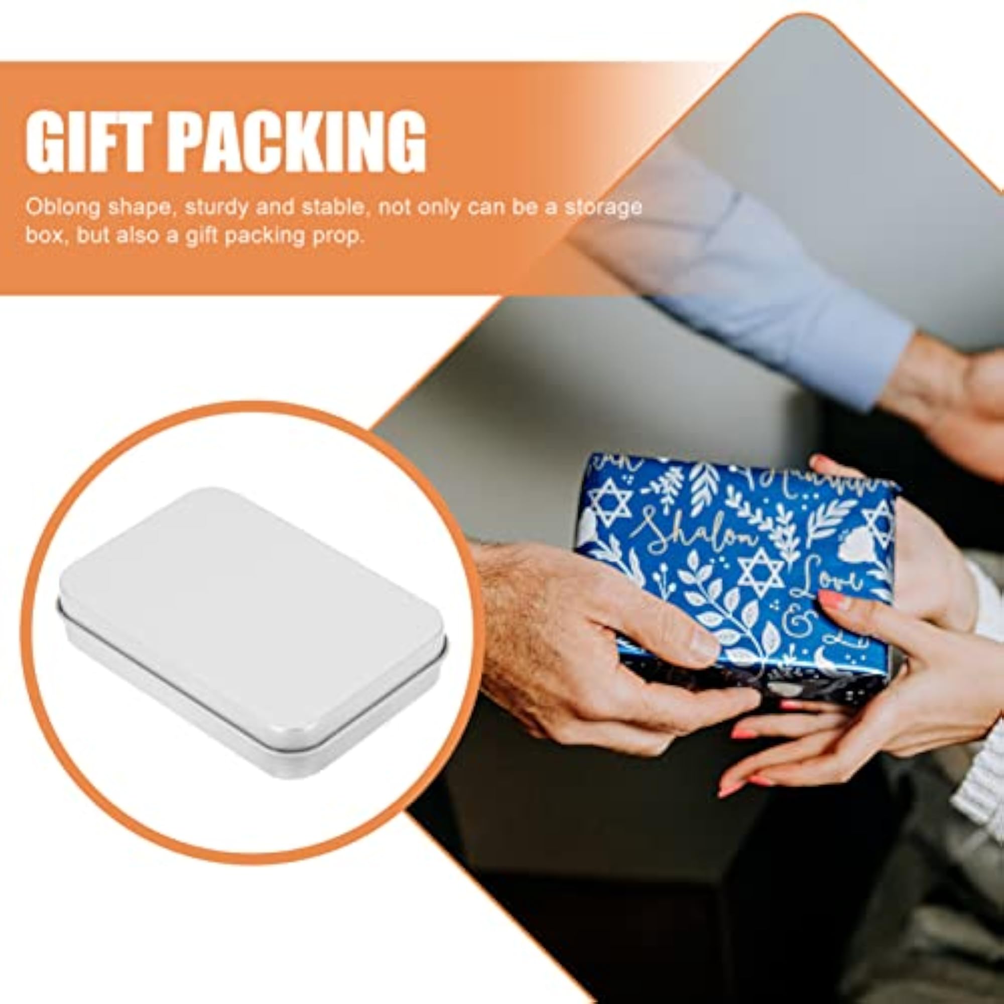 Rectangular Metal Empty Storage Tins Set