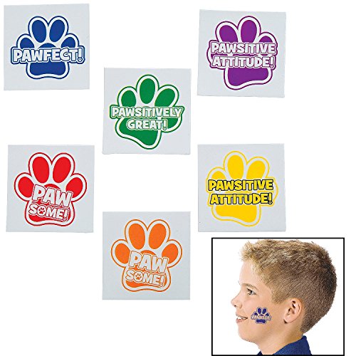 Paw Print Motivational Tattoos (72 Pieces)