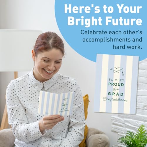 Image of Sweetzer & Orange Modern Graduation Cards - Set Of 24 4.25x5.75 inch Grad Cards With Envelopes & Storage Box - 6 Assorted Modern Designs With Interior Greetings For Graduation Gifts