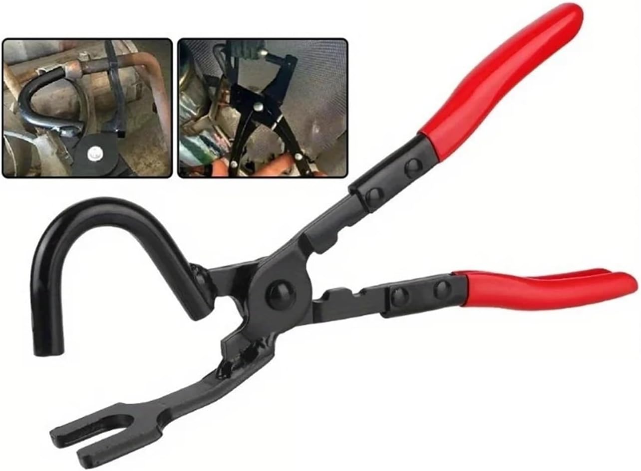 Exhaust Hanger Removal Tool Exhaust Hanger Removal Pliers Exhaust Pliers Compatible with Rubber Bracket and Hanger Separation(Red-B)