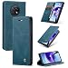 Produktbild KONEE Hülle Kompatibel mit Xiaomi Redmi Note 9T, Lederhülle PU Leder Flip Tasche Klappbar Handyhülle mit [Kartenfächer] [Ständer Funktion], Cover Schutzhülle für Xiaomi Redmi Note 9T - Blaugrün