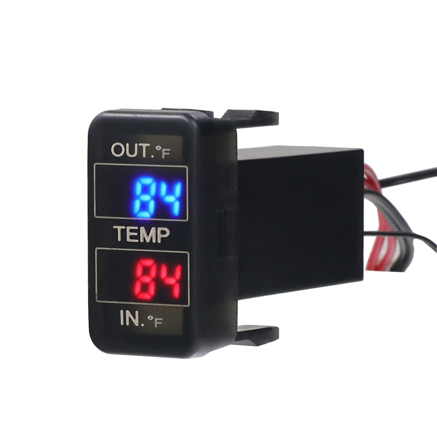 Car Internal and External Temperature Display, Fahrenheit Temperature, Dual Temperature Sensors Use for Toyota Hilux VIGO,Coaster,Corolla ex,Yaris(