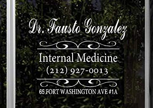 Business Name/Number : "Custom" Hours ~ Wall Or Window Decal 17" X 22" #TOP3