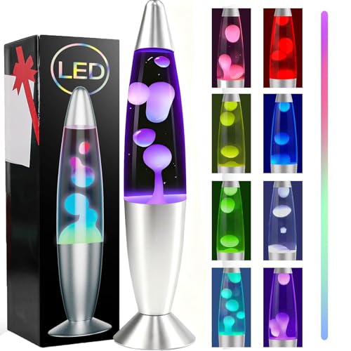 AONESY lámpara de lava grande, lámparas de lava Cera blanca y líquido blanco, lámpara relajante de 13,5'' para relajarse, iluminación ambiental de 7 colores para reducir el estrés