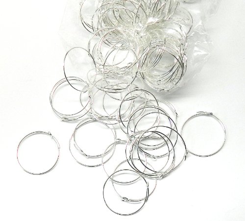 Rockin Beads 200 Silver-Plated 25mm Open Beading Hoop Wine Glass Charms Wire