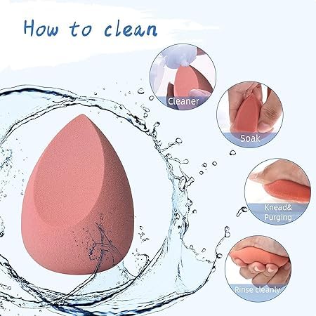 Image of Guriya 4-Piece Foundation Blending Sponge Set - Professional-Grade Makeup Sponges for Flawless Coverage, Precision, and Versatility, Latex-Free, Suitable for All Skin Types and Tones.