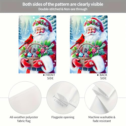 Image of BlissYard Christmas Santa Claus Garden Flag 12x18 Inch Polyester