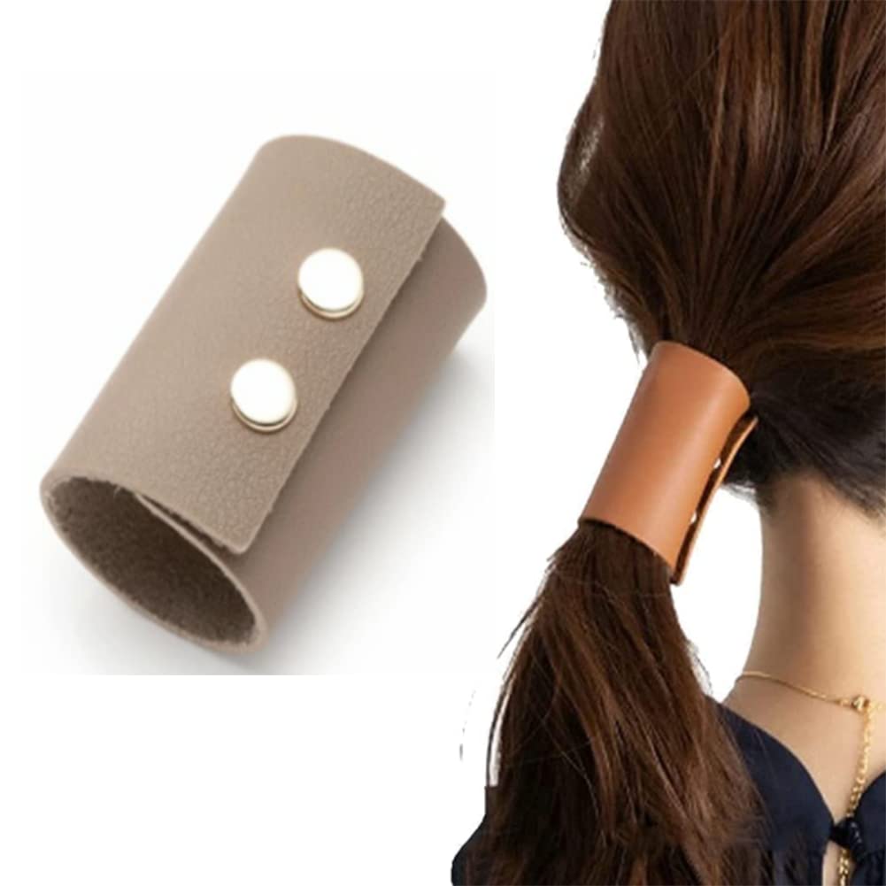 Handgefertigter Leder-Pferdeschwanzhalter Als Haarschmuck Für Frauen