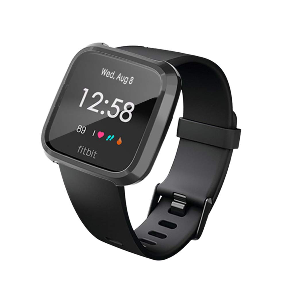 Hemobllo Professional Watch Protective Case for FitbitVersaLite - Durable Anti-Drop Cover with Delicate Plating, Full Protection, Black - Image 3