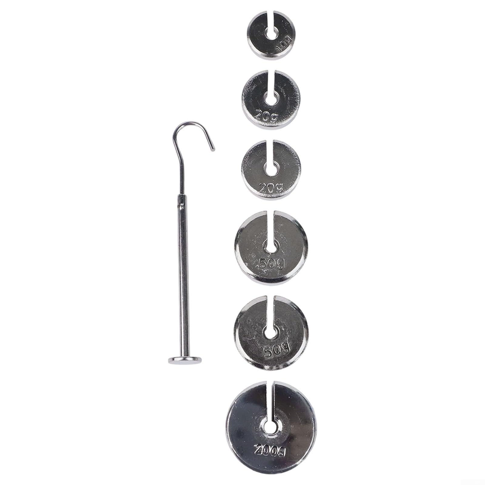 Ensemble de poids d'étalonnage 200 g, 50 g, 20 g, 10 g, masse fendue dans un étui de rangement avec crochet, pour balance et utilisation éducative