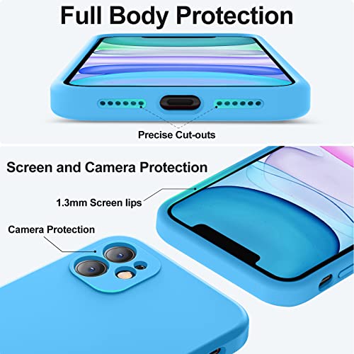 Vooii Compatible With Iphone 11 Case, Upgraded Liquid Silicone With [Square Edges] [Camera Protection] [Soft Anti-Scratch Microfiber Lining] Phone Case For Iphone 11 6.1 Inch - Blue #TOP3