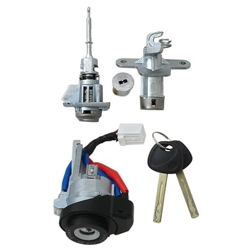 81900-C1B00 Full Door Lock Cylinder Ignition Keys Lock 6Pins for 2005 Hyundai Sonata GLS Sedan 4-Door