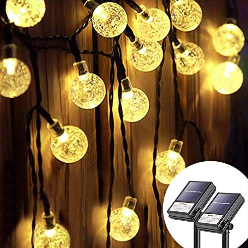 Koopower 2 Pack 30 Led 16ft Outdoor Solar Globe String Light 8 Modes