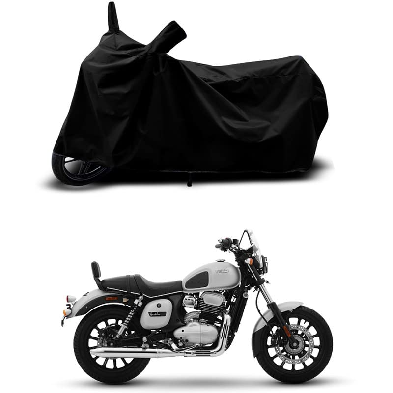 Image of 100% Scratchproof /UV-Rays /Heat Protection /Birds Dropping /Water Resistant /Dust Proof /Waterproof /Full Bike Scooty Two Wheeler Body Cover Compatible for Yezdi Roadster All Varients[Black]