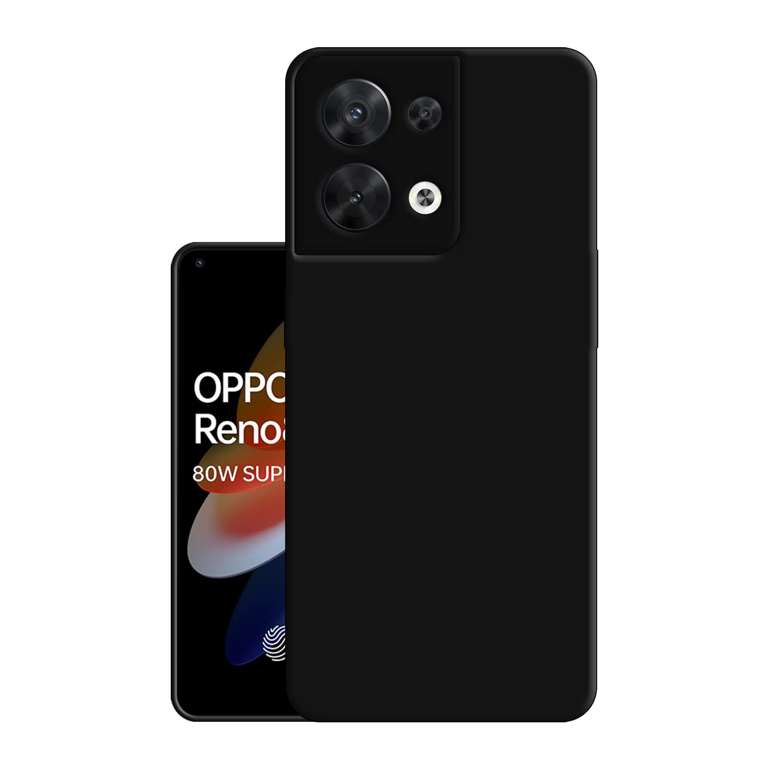 HELLO ZONE Rubber Exclusive Matte Finish Soft Back Case Cover for Oppo Reno 8 5G - Black (B0B7WYSF3G) Amazon Price History, Amazon Price Tracker