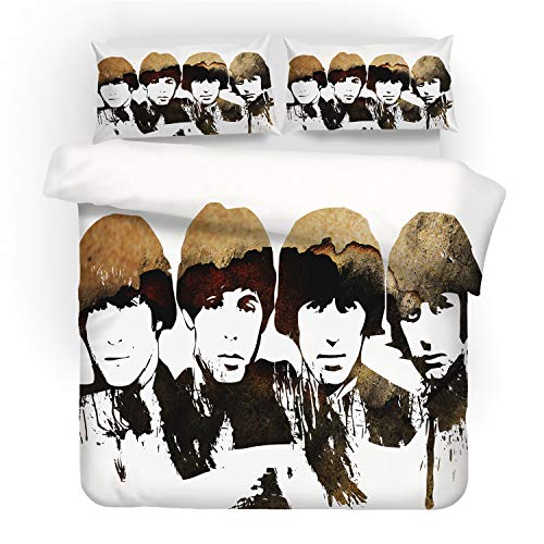 NICHIYO The Beatles Parure de lit avec Housse de Couette et Deux taies d’oreiller en Microfibre 3D Digital Print, 03… - Les Beatles, Paul McCartney, John Lennon, RIngo Starr, George Harrison NICHIYO The Beatles Parure de lit avec Housse de Couette et Deux taies d'oreiller en Microfibre 3D Digital Print, 03… – Image 3