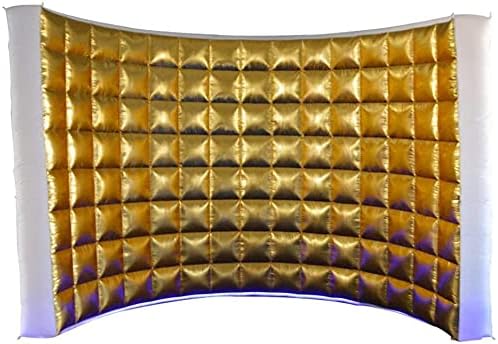 SAYOK Inflatable Golden Wall Selfie Photo Booth Backdrop, Photo Booth Enclosure Portable Photoshoot Background Gold Wall for Party Wedding Events