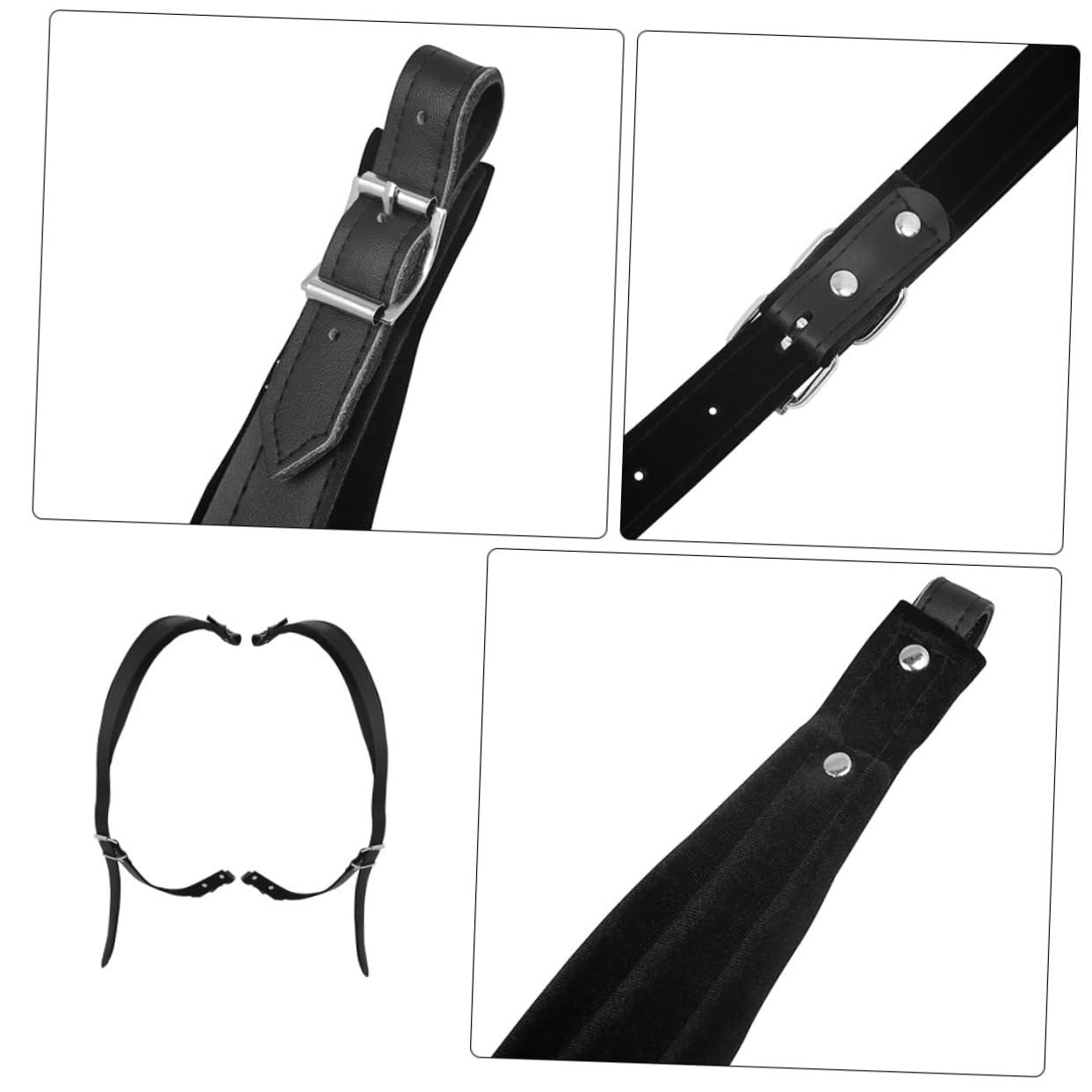 Cinturino per Fisarmonica in Finta Pelle Nero Tracolla Regolabile per Fisarmoniche da Bottoni Bassi Accessorio Comodo e Durevole per Musicisti di Viaggio