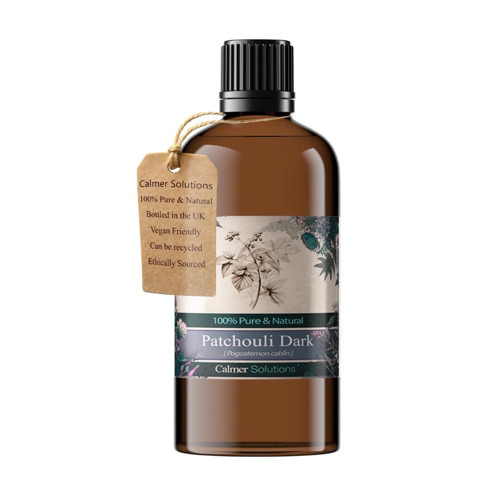 Calmer Solutions Brown Red Patchouli Dark 100% Essential Aromatherapy Oil 50Ml