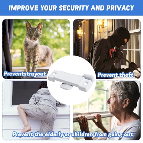 Nkiy Quen 4 Pcs F2590 Windows Replacement Sash Lock-2-1/4'' Mounting Hole Centers Sash Lock with Screws-White Sash Lock for Vertical Sliding Windows Double Hung Windows - Image 5