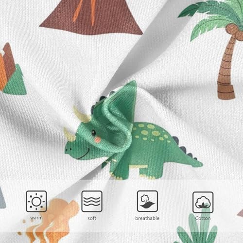 Girls Briefs, Cute Cartoon Dinosaurs White Toddler Girl Panties, Girls Underwear Cotton, 2T–8 Years3