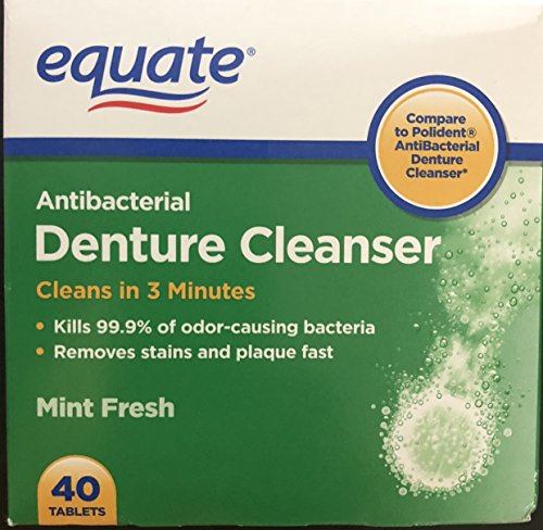 Equate Antibacterial Mint Fresh Denture Cleanser Tablets, 40 Count