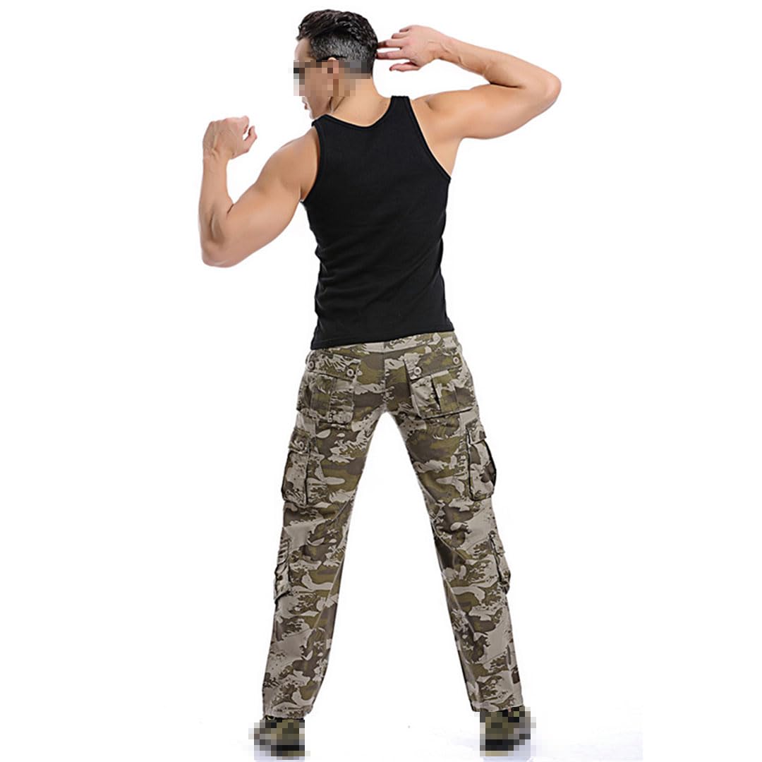 Vogrtcc Pantaloni Cargo da Uomo Pantaloni Militari Multitasche Larghi Casuali