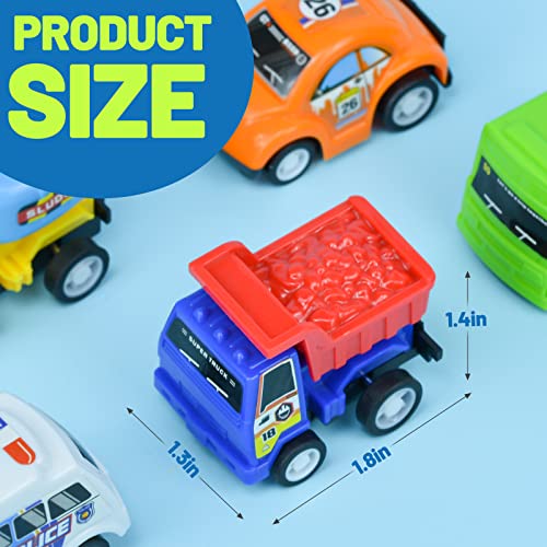 20 Pack Pull Back City Cars And Trucks Toy Vehicles For Toddlers 1-3 Mini Car Toys Fire Trucks & Construction Vehicles & Police Cars Play Set For Kids 3 4 5 6 7 Easter Basket Stuffers Party Favors #TOP4